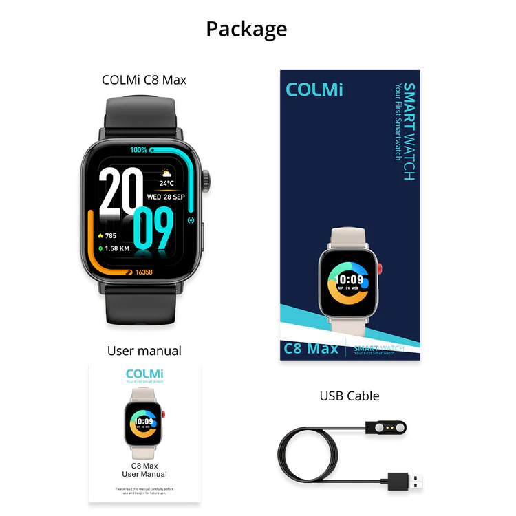 COLMI C8 Max Voice Calling Smart Watch 1.93 Large HD Color Display Health and Fitness Tracking Smartwatch for Men and Women 2 1 1