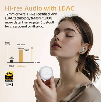 26 QCY HT08 MeloBuds Pro Earbuds 6 Mic 46dB ANC BT 5.3 Earphones Wireless Hi-Res LDAC Headphones 34H in-Ear Detection Wireless Bluetooth Earphones - Image 1