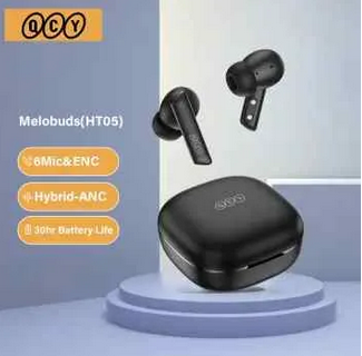 4222 QCY HT05 ANC Wireless Earphone 40dB Noise Cancelling Bluetooth 5.2 Headphone 6 Mic ENC HD Call TWS Earbuds - Image 1